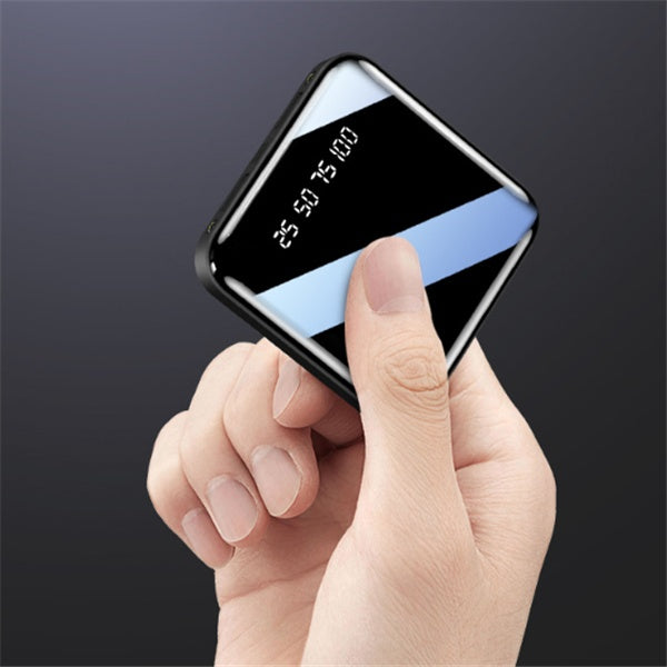 Mini Power Bank 20000 MAh Portable Mirror Digital Display Power Bank - ALLURA MARKET LIMITED