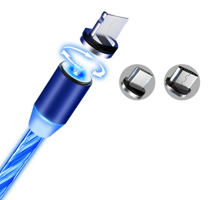 Compatible with Apple, Flowing Ligh Magnetic Streamer Data Line Cable for Iphone Android Typec - ALLURA MARKET LIMITED