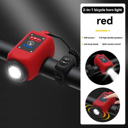 ABMO Bike Light and Horn 2-In-1 Set for Night Riding, Night Cycling Flashlight Accessories, 4 Light Modes, Ipx5 Black