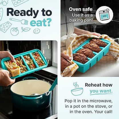 2/4/6Grid Food Grade Silicone Frozen Tray Ice Makerwith Lid Large-Capacity Ice Trays Suitable for Storing Frozen Soups Sauces