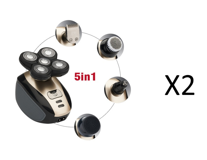 5 In 1 Multifunctional Electric Shaver 5 Blade Razor For Men Shaved Head Rechargeable Shaving Machine Beard Nose Hair Trimmer - ALLURA MARKET LIMITED