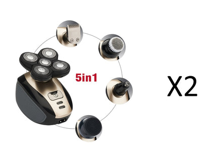 5 In 1 Multifunctional Electric Shaver 5 Blade Razor For Men Shaved Head Rechargeable Shaving Machine Beard Nose Hair Trimmer - ALLURA MARKET LIMITED