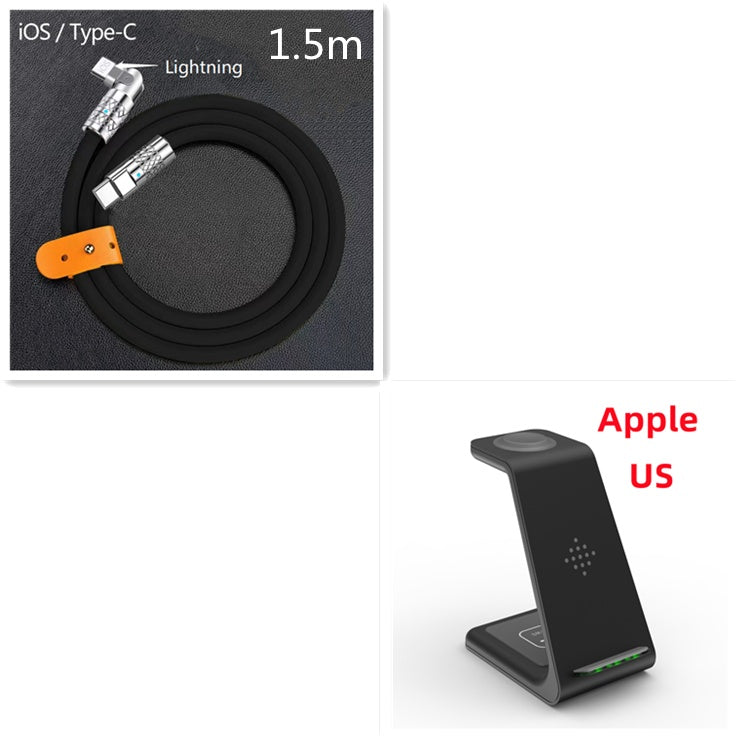 3 In 1 Fast Charging Station Wireless Charger Stand Wireless Quick Charge Dock For Phone Holder - ALLURA MARKET LIMITED