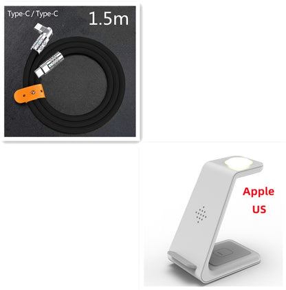 3 In 1 Fast Charging Station Wireless Charger Stand Wireless Quick Charge Dock For Phone Holder - ALLURA MARKET LIMITED