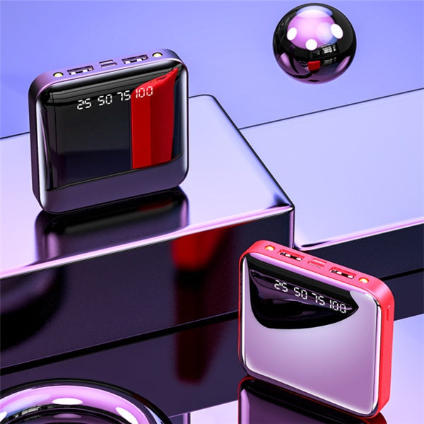 Mini Power Bank 20000 MAh Portable Mirror Digital Display Power Bank - ALLURA MARKET LIMITED