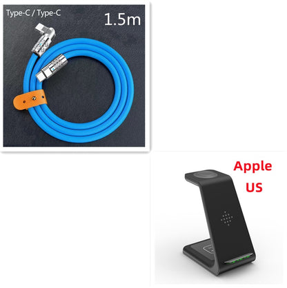 3 In 1 Fast Charging Station Wireless Charger Stand Wireless Quick Charge Dock For Phone Holder - ALLURA MARKET LIMITED