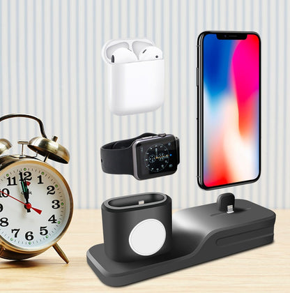 Compatible with Apple, 3-in-1 mobile phone charging base for  iwatch charging stand airpods charging stand - ALLURA MARKET LIMITED