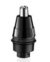Close-up of black nose hair trimmer attachment for 5 In 1 multifunctional electric shaver for men