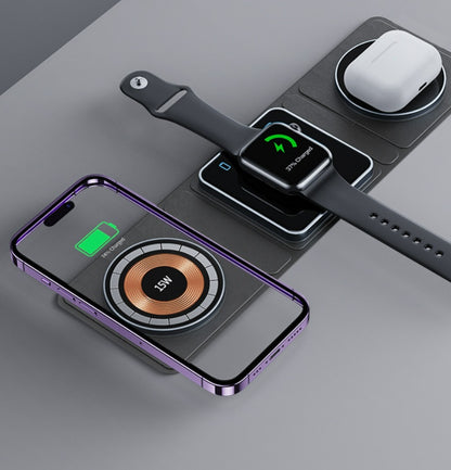 Magsafe Transparent Magnetic Wireless Charger Multifunctional Three-in-one Wireless Charger Electrical Appliances - ALLURA MARKET LIMITED