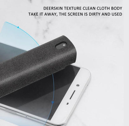 2 In 1 Phone Computer Screen Cleaner Kit For Screen Dust Removal Microfiber Cloth Set - ALLURA MARKET LIMITED