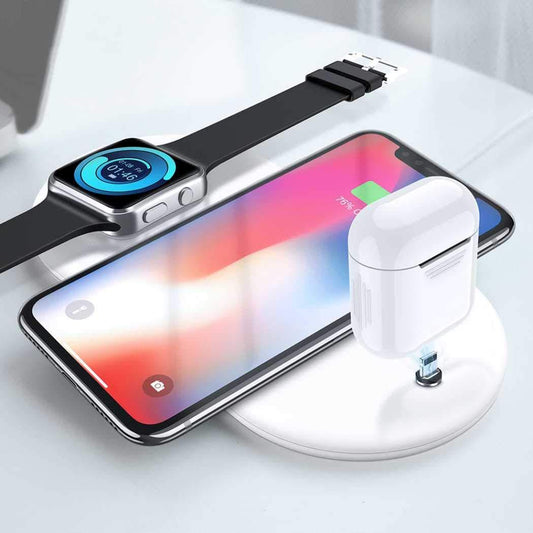 Compatible with Compatible with Wireless charger dual charge 5v2a for  mobile  watch headset three-in-one charging - ALLURA MARKET LIMITED