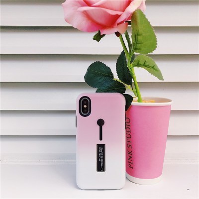 Compatible WithHide Ring Stand Case ForX 8 Plus Candy Double Color Phone Cases For 7 6 6s Plus TPU - ALLURA MARKET LIMITED