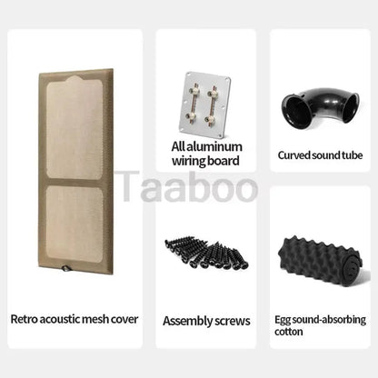 Retro acoustic mesh cover, aluminum wiring board, curved sound tube, assembly screws, and egg sound-absorbing cotton parts kit