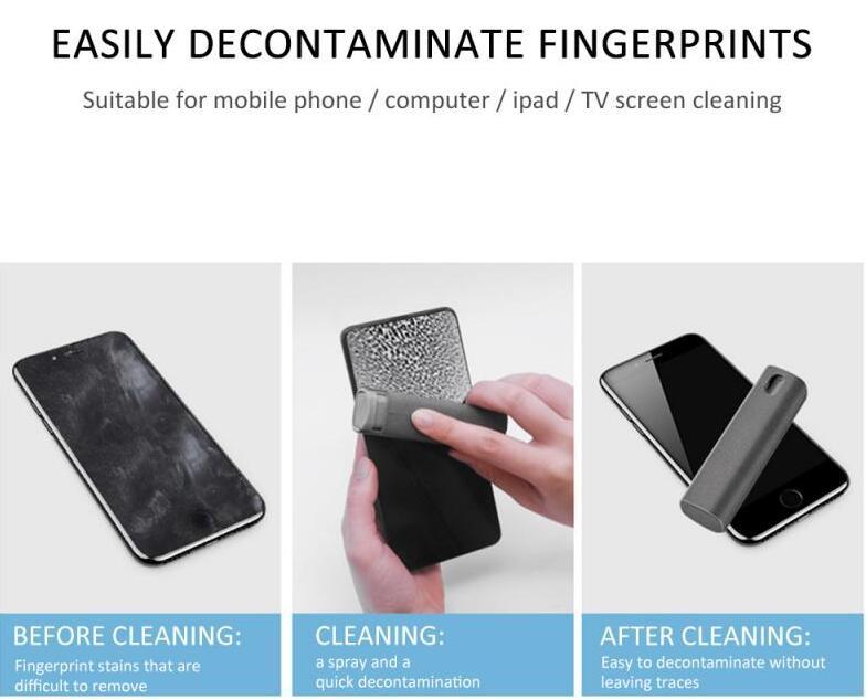 2 In 1 Phone Computer Screen Cleaner Kit For Screen Dust Removal Microfiber Cloth Set - ALLURA MARKET LIMITED