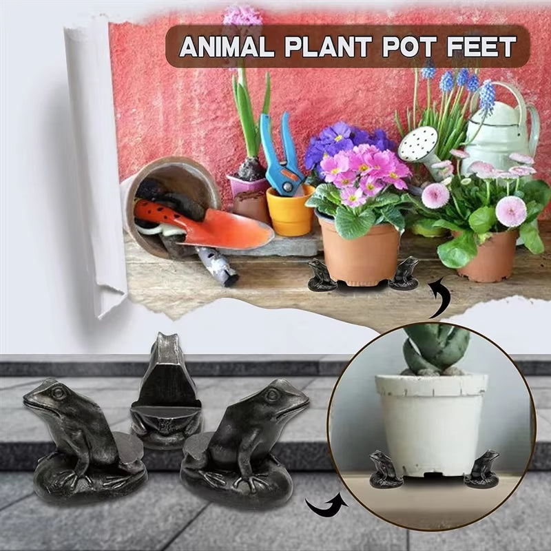 ABNM Mini Pot Feet, Cute Animal Shaped Pots Feet Animal Figurines Ornaments Plant Pot Support Feet, for Indoor and Outdoor