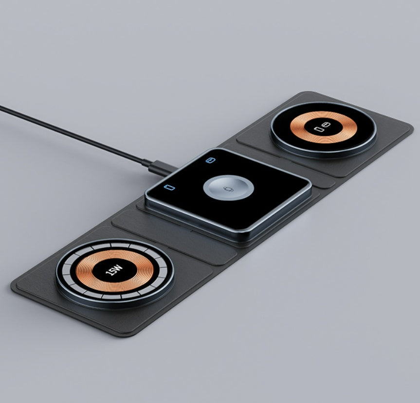 Magsafe Transparent Magnetic Wireless Charger Multifunctional Three-in-one Wireless Charger Electrical Appliances - ALLURA MARKET LIMITED