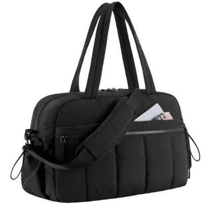 Travel Handbag with Large Waterproof PVC Pocket for Wet and Dry Separation Storage Gym Bag 5 Exterior Pockets Carry-On Bag