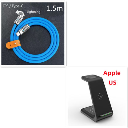 3 In 1 Fast Charging Station Wireless Charger Stand Wireless Quick Charge Dock For Phone Holder - ALLURA MARKET LIMITED