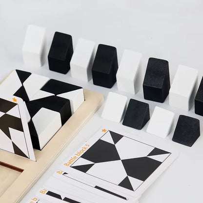 White&Black Building Blocks 2-Player Battle Game Puzzle Tangram Wooden Kids Early Education Toys Children Gift Brain Teaser Game