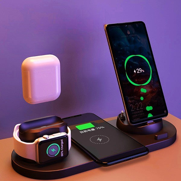 Wireless Charger For IPhone Fast Charger For Phone Fast Charging Pad For Phone Watch 6 In 1 Charging Dock Station - ALLURA MARKET LIMITED