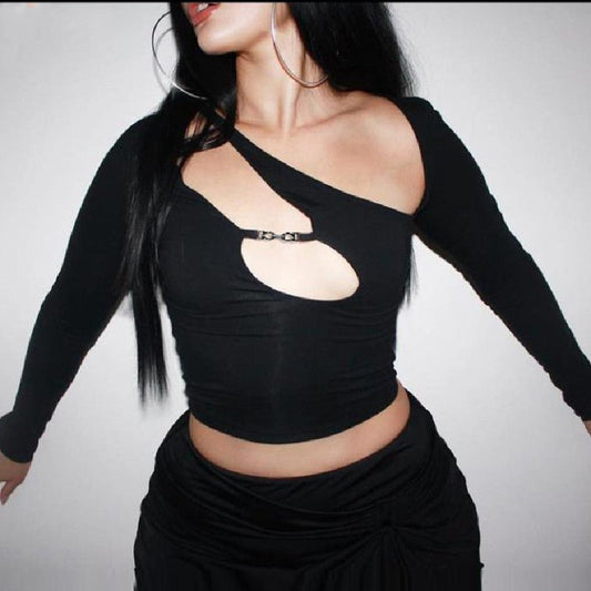 Hollow Out Crop Top - ALLURA MARKET LIMITED
