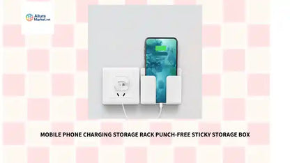 Mobile Phone Charging Storage Rack Punch-free Sticky Storage Box by@Outfy