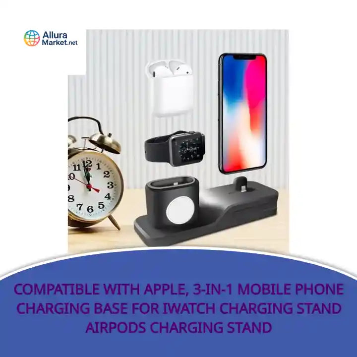 Compatible with Apple, 3-in-1 mobile phone charging base for iwatch charging stand airpods charging stand by@Outfy