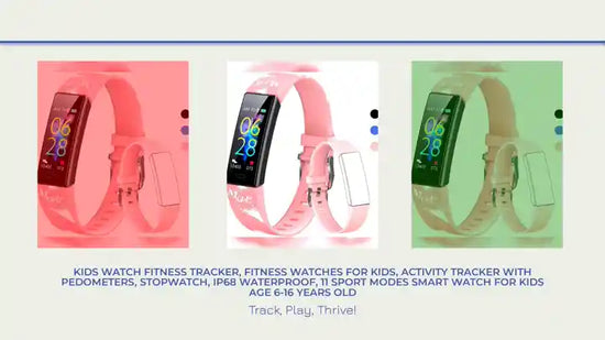 Kids Watch Fitness Tracker, Fitness Watches for Kids, Activity Tracker with Pedometers, Stopwatch, IP68 Waterproof, 11 Sport Modes Smart Watch for Kids Age 6-16 Years Old by@Outfy