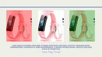 Kids Watch Fitness Tracker, Fitness Watches for Kids, Activity Tracker with Pedometers, Stopwatch, IP68 Waterproof, 11 Sport Modes Smart Watch for Kids Age 6-16 Years Old by@Outfy