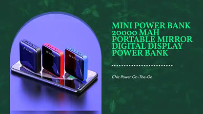 Mini Power Bank 20000 MAh Portable Mirror Digital Display Power Bank by@Outfy