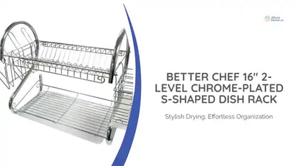 Better Chef 16" 2-Level Chrome-Plated S-Shaped Dish Rack by@Outfy