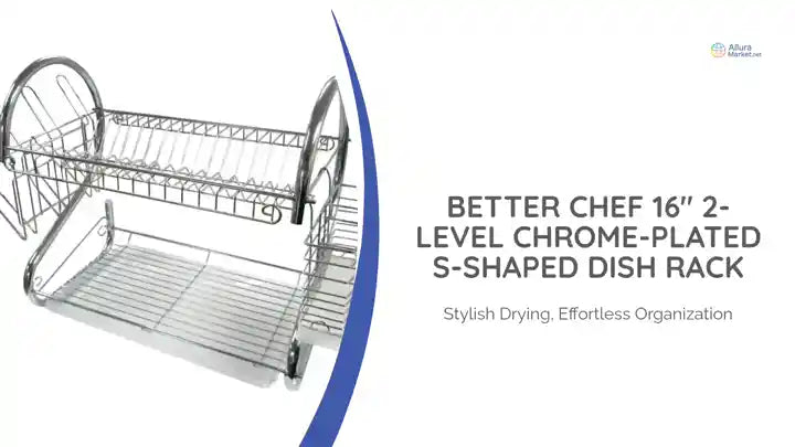 Better Chef 16" 2-Level Chrome-Plated S-Shaped Dish Rack by@Outfy