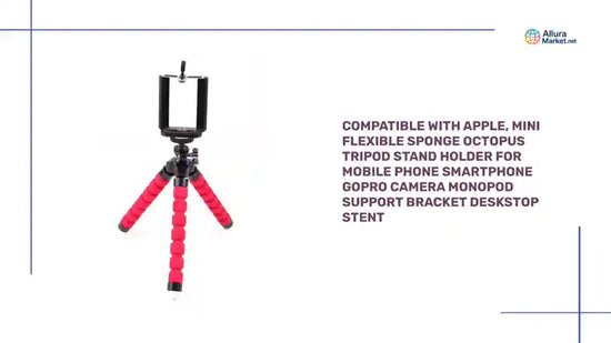 Compatible with Apple, Mini Flexible Sponge Octopus Tripod Stand Holder for Mobile Phone Smartphone GoPro Camera Monopod Support Bracket Deskstop Stent by@Outfy