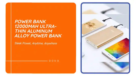 Power Bank 12000mAh Ultra-thin Aluminum Alloy Power Bank by@Outfy