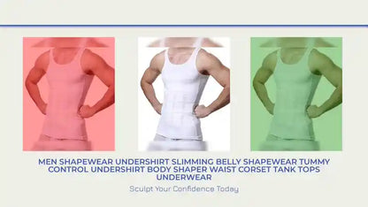 Men Shapewear Undershirt Slimming Belly Shapewear Tummy Control Undershirt Body Shaper Waist Corset Tank Tops Underwear by@Outfy