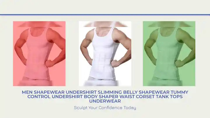 Men Shapewear Undershirt Slimming Belly Shapewear Tummy Control Undershirt Body Shaper Waist Corset Tank Tops Underwear by@Outfy