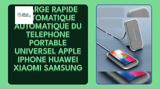 Compatible with Apple, Le Chargeur Sans Fil Convient A La Charge Rapide Automatique Automatique Du Telephone Portable Universel Apple IPhone Huawei Xiaomi Samsung by@Outfy