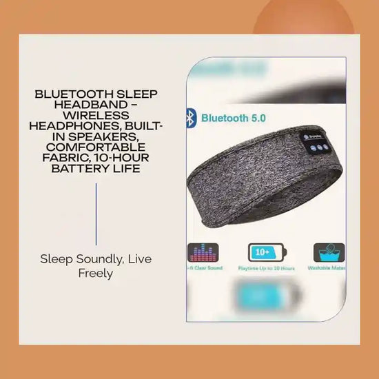 Bluetooth Sleep Headband &ndash; Wireless Headphones, Built-In Speakers, Comfortable Fabric, 10-Hour Battery Life by@Outfy