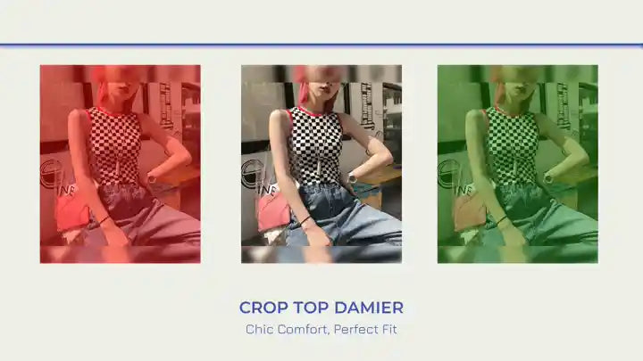 CROP TOP DAMIER by@Outfy