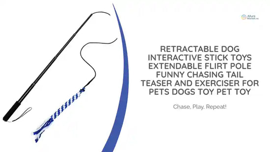 Retractable Dog Interactive Stick Toys Extendable Flirt Pole Funny Chasing Tail Teaser and Exerciser for Pets Dogs Toy Pet Toy by@Outfy