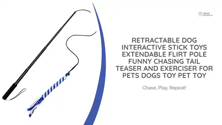 Retractable Dog Interactive Stick Toys Extendable Flirt Pole Funny Chasing Tail Teaser and Exerciser for Pets Dogs Toy Pet Toy by@Outfy