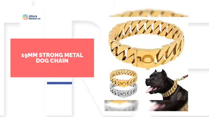 19mm Strong Metal Dog Chain by@Outfy