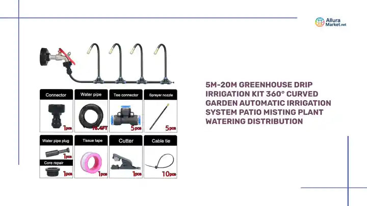5M-20M Greenhouse Drip Irrigation Kit 360&deg; Curved Garden Automatic Irrigation System Patio Misting Plant Watering Distribution by@Outfy