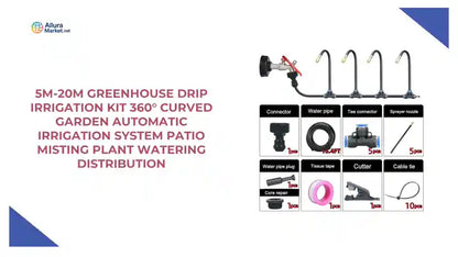 5M-20M Greenhouse Drip Irrigation Kit 360&deg; Curved Garden Automatic Irrigation System Patio Misting Plant Watering Distribution by@Outfy