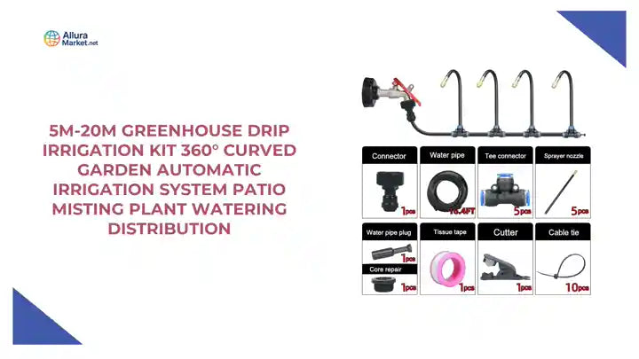 5M-20M Greenhouse Drip Irrigation Kit 360&deg; Curved Garden Automatic Irrigation System Patio Misting Plant Watering Distribution by@Outfy