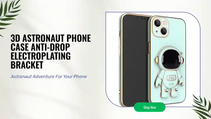 3D Astronaut Phone Case Anti-Drop Electroplating Bracket by@Outfy