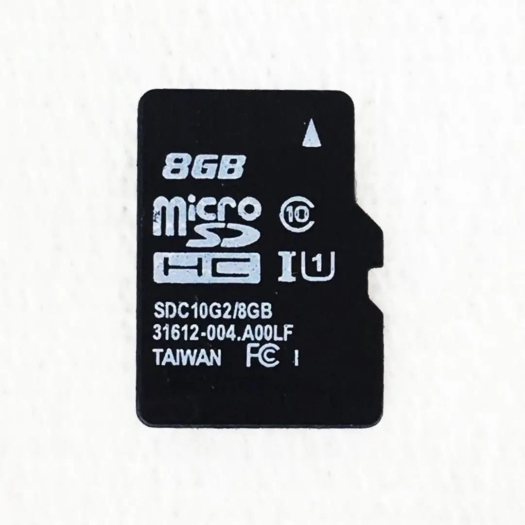 8GB microSD memory card with high-speed class 10 and UHS-I rating for video storage compatibility